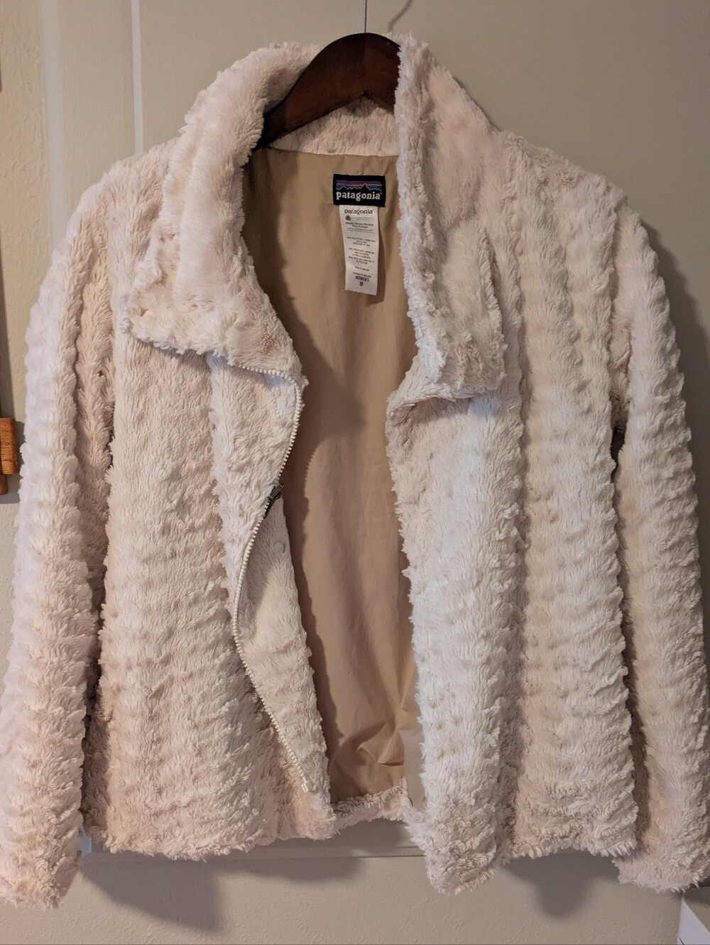 Women's Cream Patagonia Faux Fur Jacket